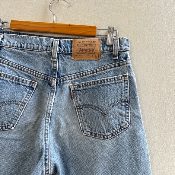 ‘97 Levi’s 562 Orange Tab USA Mimi Maternity Jean Shorts Medium Vintage Boho - Picture 2 of 15